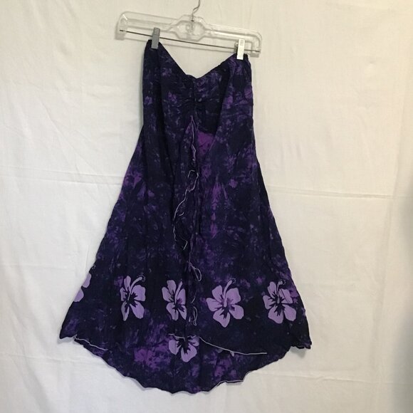 NaPua Honolulu Collection Purple Floral Halter Tie Dress Size M - Picture 8 of 11